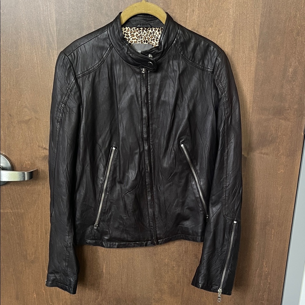 🔥 Kenna-T 100% Leather Moto Jacket – Size Medium 🔥